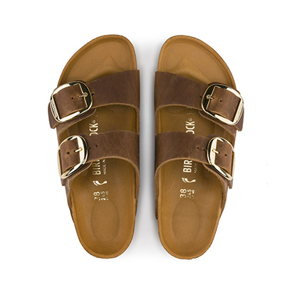 BIRKENSTOCK ARIZONA BIG BUCKLE COGNAC, OILED LEATHER - immagine 2