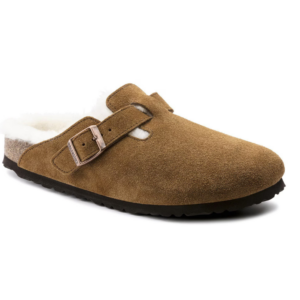 BIRKENSTOCK BOSTON SHEARLING MINK SUEDE LEATHER