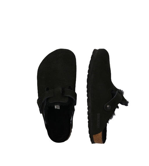 BIRKENSTOCK BOSTON SHEARLING BLACK, SUEDE LEATHER - immagine 3