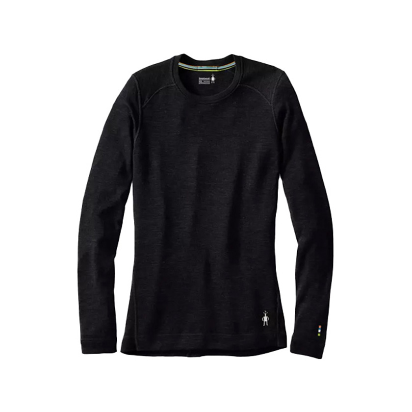 MAGLIA GIROCOLLO MANICA LUNGA 100% MERINO WOOL 250gr BLACK DONNA