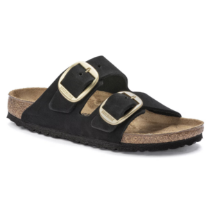 BIRKENSTOCK ARIZONA BIG BUCKLE BLACK, NUBUCK LEATHER