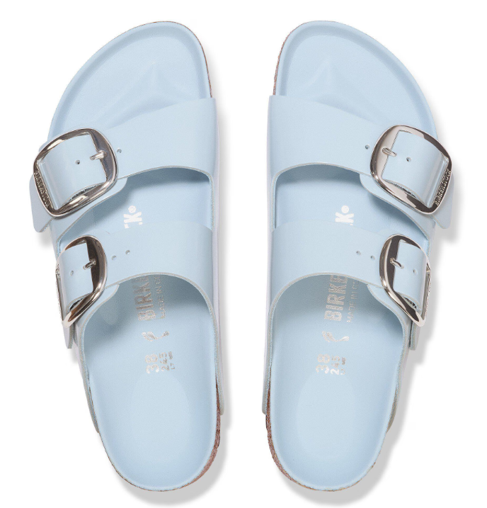 BIRKENSTOCK ARIZONA BIG BUCKLE SHINE BLUE, NATURAL LEATHER - immagine 2