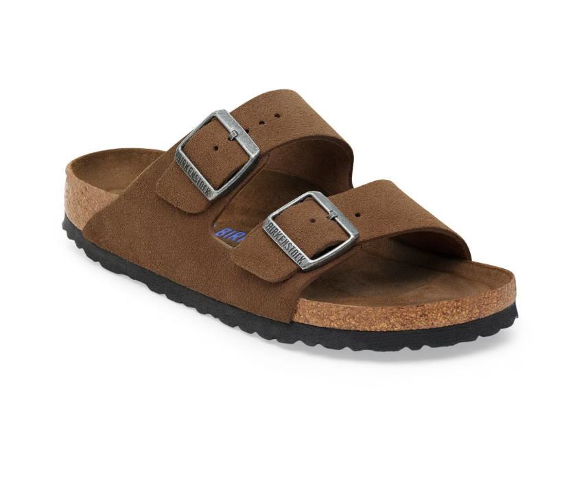 BIRKENSTOCK ARIZONA SFB DARK TEA, SUEDE LEATHER