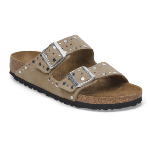BIRKENSTOCK ARIZONA RIVET TAUPE, SUEDE LEATHER