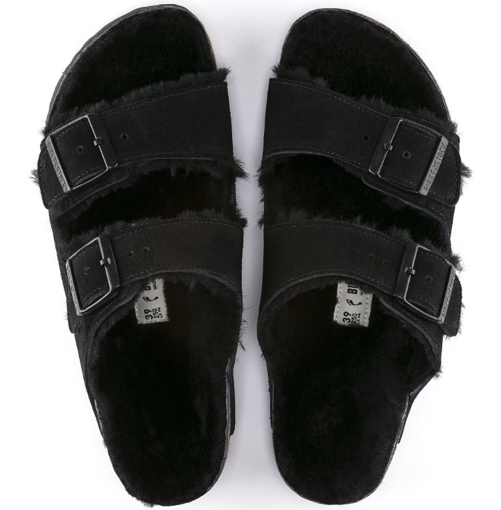 BIRKENSTOCK ARIZONA SHEARLING BLACK, SUEDE LEATHER - immagine 2