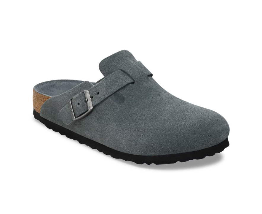 BIRKENSTOCK BOSTON BASALT GRAY TONAL SFB, SUEDE LEATHER