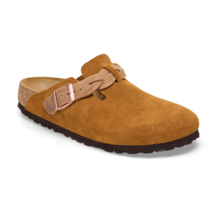 BIRKENSTOCK BOSTON BRAIDED MINK, SUEDE LEATHER