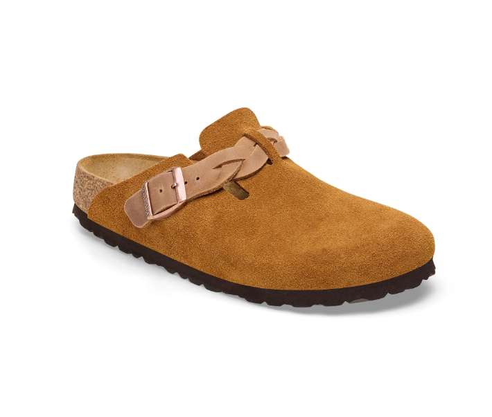 BIRKENSTOCK BOSTON BRAIDED MINK, SUEDE LEATHER