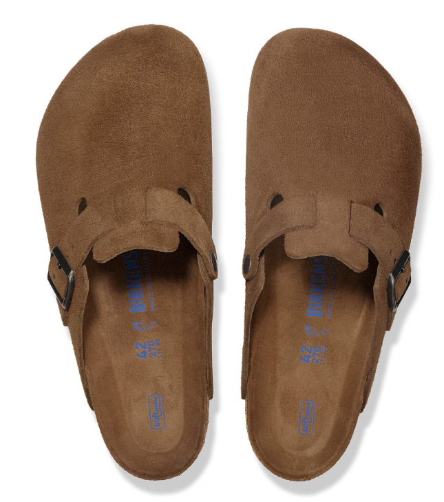 BIRKENSTOCK BOSTON DARK TEA TONAL SFB, SUEDE LEATHER - immagine 2