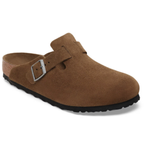 BIRKENSTOCK BOSTON DARK TEA TONAL SFB, SUEDE LEATHER