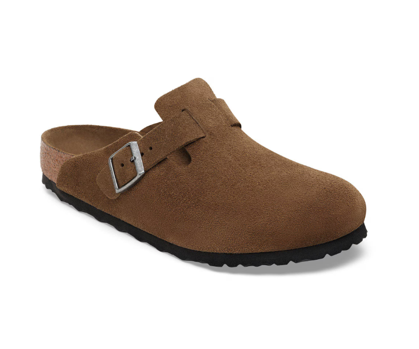 BIRKENSTOCK BOSTON DARK TEA TONAL SFB, SUEDE LEATHER
