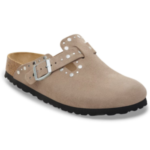 BIRKENSTOCK BOSTON RIVETS TAUPE, SUDE LEATHER