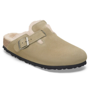 BIRKENSTOCK BOSTON SHERLING TAUPE, SUEDE LEATHER