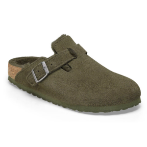 BIRKENSTOCK BOSTON SHEARLING THYME, SUEDE LEATHER