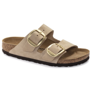 BIRKENSTOCK ARIZONA BIG BUCKLE SANDCASTLE, NUBUCK LEATHER