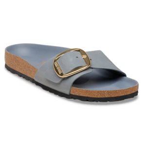 BIRKENSTOCK MADRID BIG BUCKLE HIGH-SHINE BASALT GRAY, OILED LEATHER