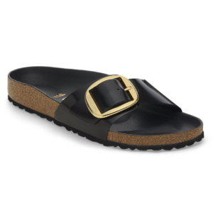 BIRKENSTOCK MADRID BIG BUCKLE HIGH-SHINE BLACK, NATURAL LEATHER