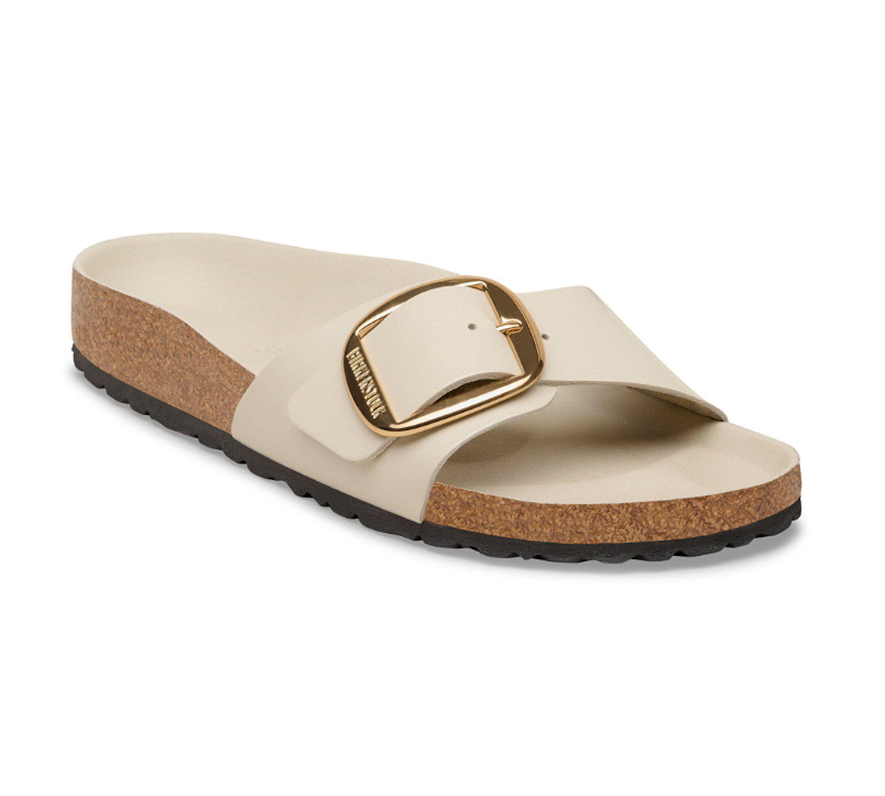 BIRKENSTOCK MADRID BIG BUCKLE HIGH-SHINE OYSTER, NATURAL LEATHER