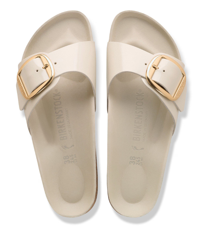 BIRKENSTOCK MADRID BIG BUCKLE HIGH-SHINE OYSTER, NATURAL LEATHER - immagine 2