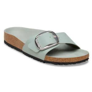 BIRKENSTOCK MADRID BIG BUCKLE HIGH-SHINE PURE SAGE, NATURAL LEATHER